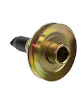 Universal Engine Idler Pulley For Zero Turn Mowers Replaces Part 1193318 showing gold finish and black mounting point for durability.