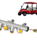 Brake Master Cylinder Assembly For Emerge Golf Carts E2 And E4 Replacement Replaces 1007491 1007840 shown with red golf cart