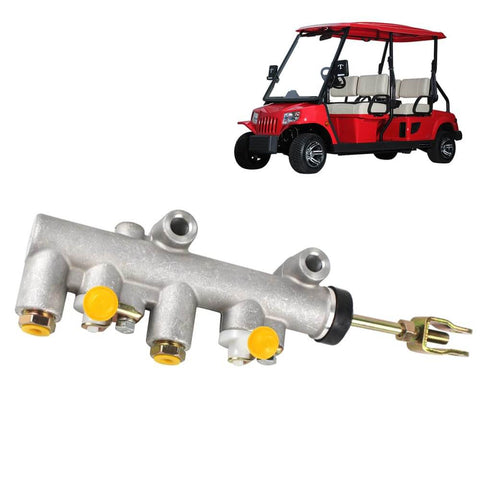 Brake Master Cylinder Assembly For Emerge Golf Carts E2 And E4 Replacement Replaces 1007491 1007840 shown with red golf cart