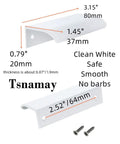 Diagram of 10Pcs White Arc Surface Drawer Pulls For Cabinets And Furniture, White Edge Handles, 2.52 Inch Hole Diameter 64mm.