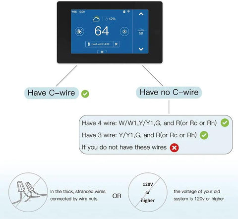 Smart Programmable Thermostat With Zone Remote Sensor And C Wire Adapter, Energy Saving, Works With Alexa And Google Assistant