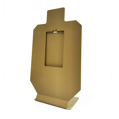 Auto Reset Metal Silhouette Shooting Target Stand For Pistol Airsoft BB Guns, Durable Steel Frame with Center Swing