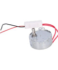 Heavy Duty 24 Volt DC Motor For Fans Heaters And Stands With Super Smooth 20Rpm Speed And Reversible Cw Ccw Rotation To Fix Your Appliances Fast, compact metal motor with wires.