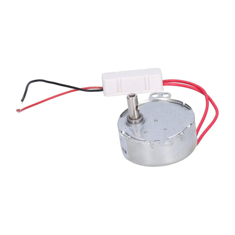 Heavy Duty 24 Volt DC Motor For Fans Heaters And Stands With Super Smooth 20Rpm Speed And Reversible Cw Ccw Rotation To Fix Your Appliances Fast, compact metal motor with wires.
