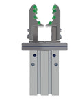 Front view of Mini Parallel Gripper For Mechanical Arm With Pneumatic Finger Cylinder Fixture Model MHZL2 16D Color 2.