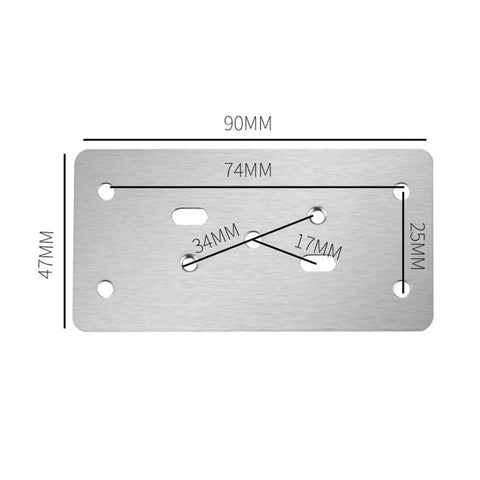 All-In-One Stainless Steel Cabinet Hinge Repair Kit mounting plate with dimensions for Door Cup Base Replacement