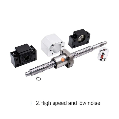 Super Cool 25mm SFE2525 Lead Ball Screw Kit With DSG2525 Nut Housing And BKBF20 Support Plus Couple Just For XYZ Axis Milling Rig At A Nice 2500Mm Length, ball screw kit with coupler