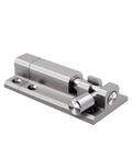 Snaps Shut Sliding Bolt Door Latch With Instant Auto Return Action Tight Grip Gate Window And Patio Barn Cupboard Slide Lock For Heavy Duty Indoor Outdoor Residential Hardware Gear in stainless steel finish