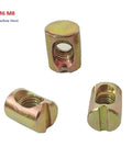 M6 M8 Steel Cross Dowel Nuts Set For Furniture Assembly Slotted Barrel Nuts Hammer Embedded For Bed Crib Chair Joints Built To Last Fasteners