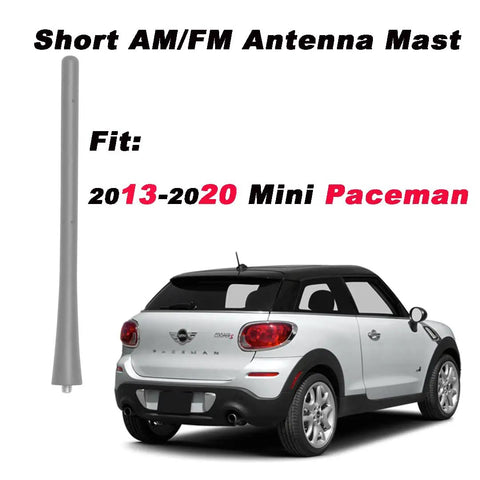 BMW Mini Cooper 7 Inch Antenna Mast Replacement Direct Fit Short Roof Rear Antenna Black Flexible Rubber Easy Install
