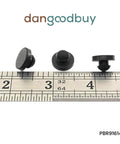 Ridged Stem Rubber Push-In Bumper 9/16 Inch Diameter Fits 1/4 Inch Hole In 1/8 Inch Thick Material next to ruler