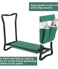 Heavy Duty Garden Kneeler And Seat Stool With Folding Bench Large Tool Pocket Soft EVA Kneeling Pad