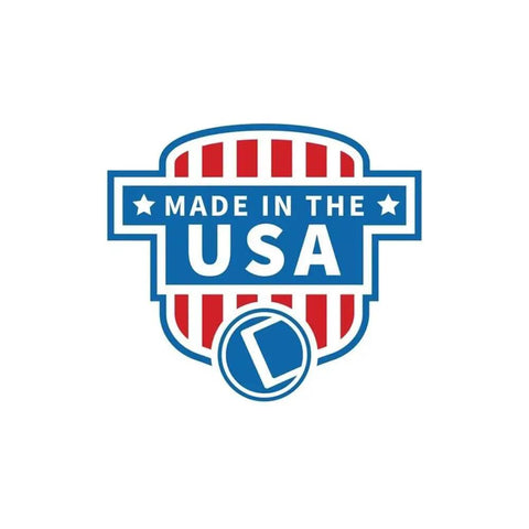 Made in the USA logo featuring red stripes and blue accents, symbolizing quality and American craftsmanship.