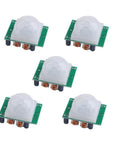 Five Pack HC SR501 PIR Infrared Motion Sensor Modules For Arduino And Raspberry Pi with adjustable delay, low quiescent current