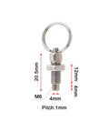 Four Pack M6 Stainless Steel Spring Plunger With Pull Ring Quick Release Pin Set Non Locking hand retractable pin dimensions