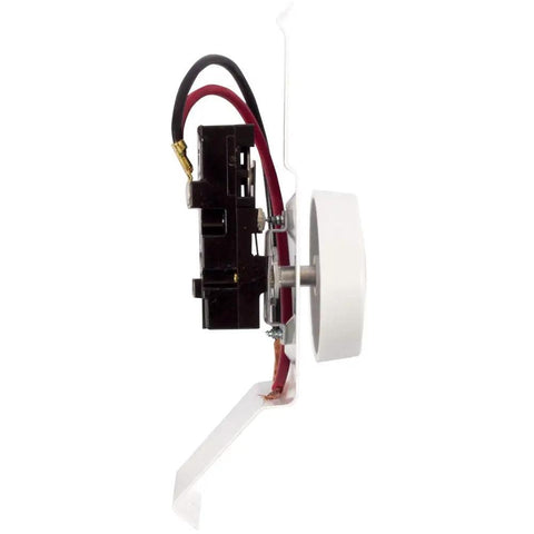 Side view of single pole built in thermostat kit for electric baseboard heaters F Series, showing wires and large adjustable dial