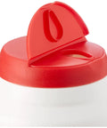 Espresso Machine Cleaner Powder 32 Oz container lid with red flip-top, Imported From Italy White Formula, professional daily maintenance.