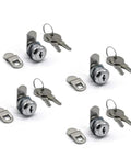 Four Pack Five Eighth Inch Tubular Cam Locks Keyed Alike With Chrome Finish for vending machines trucks tool boxes mailboxes