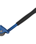 Top Shelf Seven One Half Inch Grinding Wheel Dresser With No Sweat Straight Handle Bench Grinder Correction Tool To Restore Worn Abrasive Wheels For Killer Shop Floor Performance In Blue, showing the ergonomic handle and steel spur.
