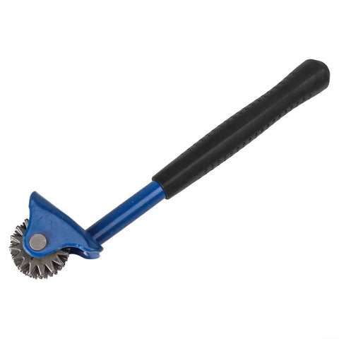 Top Shelf Seven One Half Inch Grinding Wheel Dresser With No Sweat Straight Handle Bench Grinder Correction Tool To Restore Worn Abrasive Wheels For Killer Shop Floor Performance In Blue, showing the ergonomic handle and steel spur.