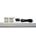 12 Inch Dope Warm White Modular LED Under Cabinet Lighting Panel with 42 LEDs, 280 Lumens, 3000K, 24V DC, 3W Per Panel, mounts, cable