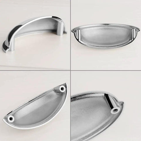 Chrome Bin Cup Drawer Pulls 3 Inch Center Spacing 76mm Cabinet Handles 25 Pack For Kitchen Cupboards Bedroom Dressers Bathroom Hardware