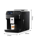 Fully Automatic Espresso Machine With One Touch Milk Frother 19 Bar Pressure 1250 Watt Quick Home Setup Anti Drip sleek black design brewing coffee