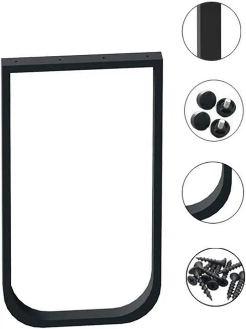 Built Tough Heavy Duty Metal Table Legs For Indoor And Commercial Spaces with included screws and black iron finish.
