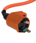 Close-up of Racing 6 Pins AC CDI Box With Ignition Coil And 3 Electrode Spark Plug Kit For Gy6 50cc 125cc 150cc Scooters Moped ATVs Go Karts
