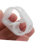 Close-up of a white plastic clamp from the Twenty Pack Flow Control Hose Clamps For Plastic Tubing Perfect For Lab Work For Aquarium Maintenance Garden