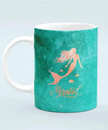 Green mermaid-themed mug featuring Pre Ed Sublimation Transfer Sheets For DIY Shirts Mugs And Coasters, vibrant design