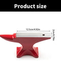 Round Iron Jewelry Anvil Set for Metalworking Tools With Smooth Hammering Surface, dimensions 12.5cm by 2cm, durable gold-toned anvil.