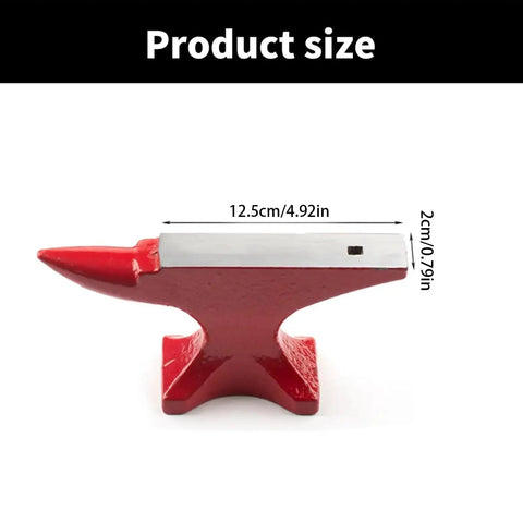Round Iron Jewelry Anvil Set for Metalworking Tools With Smooth Hammering Surface, dimensions 12.5cm by 2cm, durable gold-toned anvil.