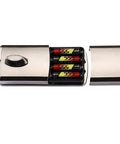 Straight Up Secure Smart Keypad Door Lock With Heavy Duty Single Deadbolt For Lockers And Safes showing battery compartment with 4 AA batteries.