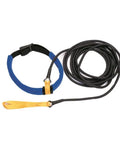 Long Belt Slider For In Water Resistance Training In Green with 20 ft latex safety cord, blue belt, and black strap for swim workouts
