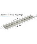 Heavy Duty Continuous Hinge Strip Weld On Pivot Bar For Doors, 72 inch length, 0.090 inch thickness, smooth design.