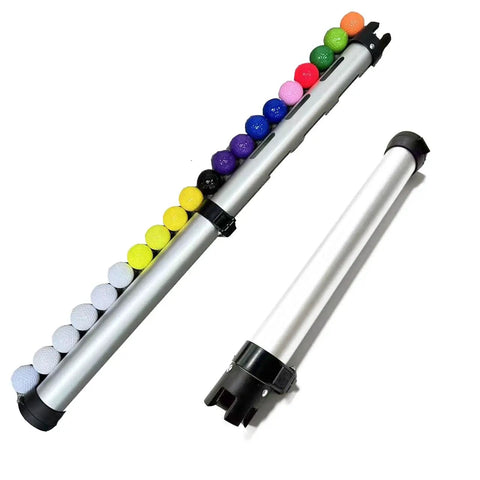 Adjustable Telescopic Aluminum Golf Ball Picker Upper Tube For 20 Balls 2 Section Scalable Retriever Shagger Grabber