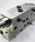 Part 013403-1 Manifold For 60K Waterjet Intensifier Replacement Kit showing side view with connector fittings