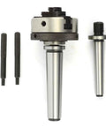 Mini Lathe Chuck 2 Inch Diameter With MT1 MT2 Shanks, Three Quarter MT1 Taper, Precision Steel Jaw Set displayed on white background