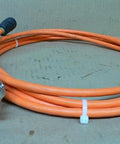 Servo motor cable RKG0001/005.00 R911307321-01-35-234, shielded 5-pin single unit industrial automation assembly, coiled orange cable
