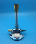 Bunsen Burner With Air And Gas Adjustment And Flame Stabilizer For Natural Gas And Propane Lab Heating Tool displayed on blue surface
