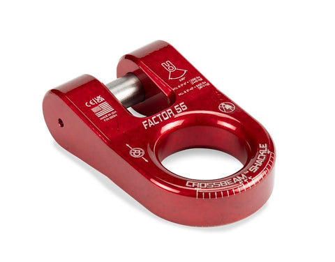 Red Aluminum Winch Shackle For Recovery Gear, Single-Pin Design, 12,000 Lb Working Load Limit At 0-5 Degrees, Powder Coated
