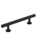 Matte Black Radius Cabinet Pull For Cabinets And Drawers In Contemporary Modern Style With Three And Three Quarters Inch Center To Center Fit
