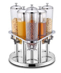 Top Tier 18 Liter Dry Food Dispenser With Six Three Liter Sealed Jars featuring clear containers for bulk nuts and coffee beans.