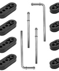 Heavy Duty Exhaust Hanger Rod Set 9 Inch 90 Degree Steel Hanger with 8.6 Inch Long Rods, Zinc Coated Mild Steel Muffler Hangers