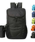 Ultralight Foldable Backpack For Hiking And Cycling Portable Travel Rucksack With Wide Main Compartment Multiple Pockets Water Resistant Nylon Bag For Outdoor Adventure Black, with different color options