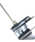 Premium Lower Unit Assembly With Long Drive Shaft for 2 Stroke 85HP Outboard Boats, grey gear housing and long shaft view.