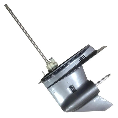 Premium Lower Unit Assembly With Long Drive Shaft for 2 Stroke 85HP Outboard Boats, grey gear housing and long shaft view.