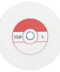 Heavy Duty Benchtop Grinding Wheel 5 Inch 100 Grit White Corundum Shop Ready Workhorse labeled with 100 grit info.