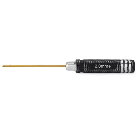 Precision 2.0Mm Phillips Screwdriver And 3.0Mm Nut Driver Set For 1 30 Scale RC Crawlers, 2.0mm screwdriver with black aluminum handle.
